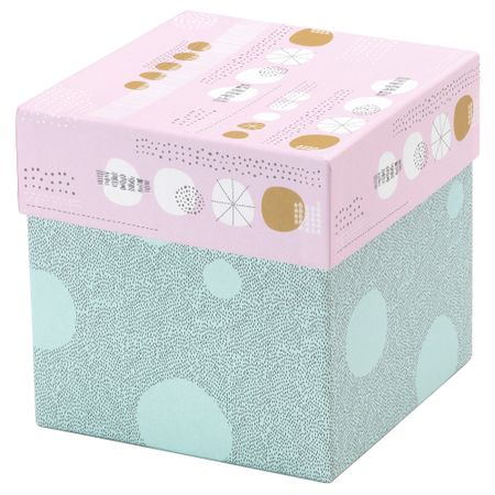 Коробка с крышкой КВИТТРА, разноцветный (15x15x15 см)