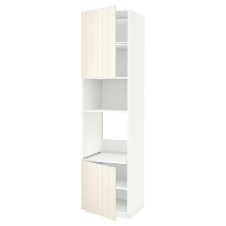 Высокий шкаф для духовки/СВЧ, 2 дверцы/полки, белый/Хитарп белый с оттенком 60x60x240 см IKEA METOD МЕТОД 792.263.84