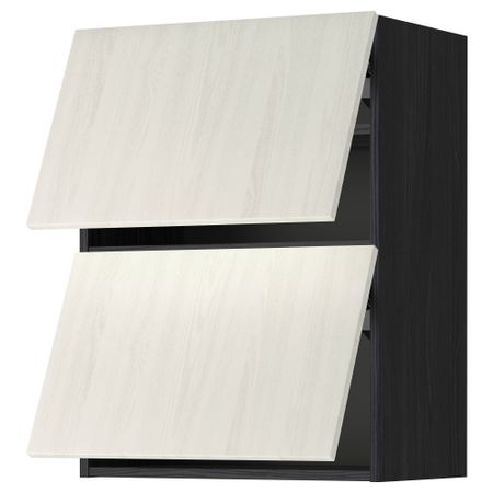 Навесной шкаф, 2 дверцы, горизонтальный МЕТОД, черный, Росдаль белый