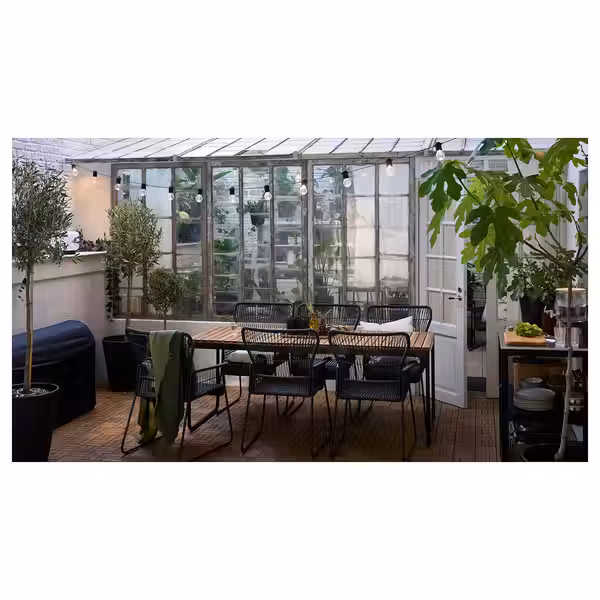 VÄSMAN Раздвижной стол, садовый - светло-коричневая морилка 135/190x74 см - фото 4