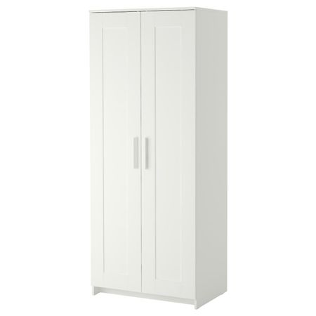 Шкаф платяной 2-дверный, белый 78x190 см IKEA BRIMNES БРИМНЭС 804.004.81