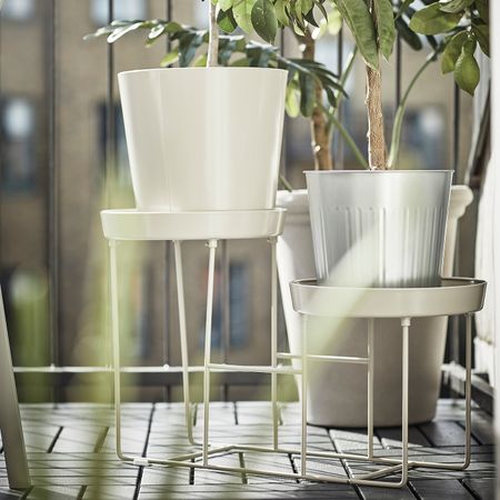 Пьедестал для цветов, для дома, улицы бежевый 38 см IKEA VITLÖK ВИТЛОК 904.757.77