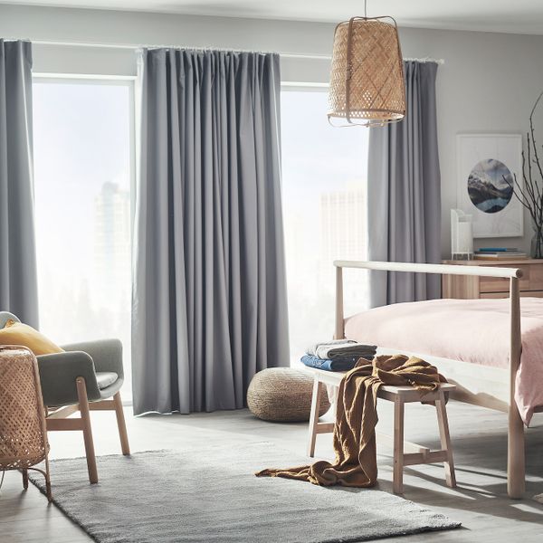 Блокирующая свет гардина, 1 шт., светло-серый 210x300 см IKEA BENGTA БЕНГТА 005.130.00 - фото 2