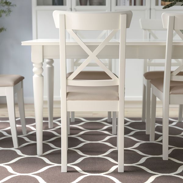 Стул, белый, Hallarp бежевый IKEA INGOLF ИНГОЛЬФLF ИНГОЛЬФ 504.730.73 - фото 8