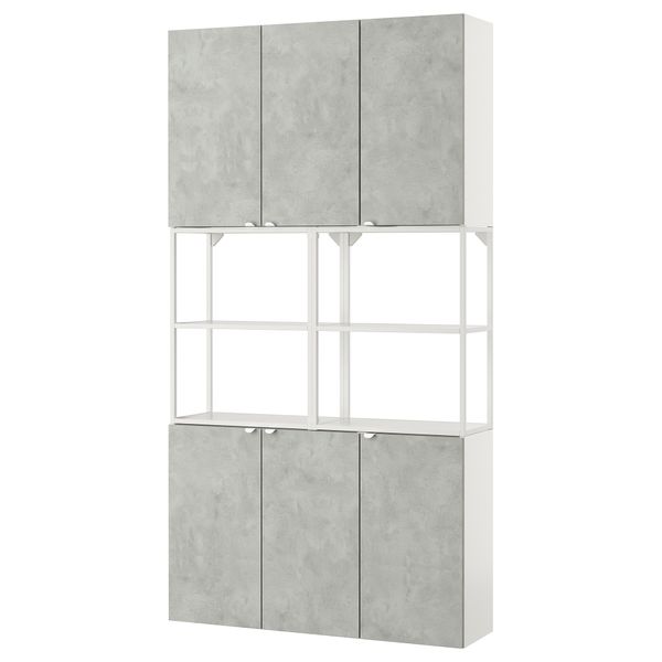 Комбинация для хранения, 120x32x225 см, белый, под бетон IKEA BEGIVENHET БЕГИВЕНХЕТ 793.314.41 - фото 2