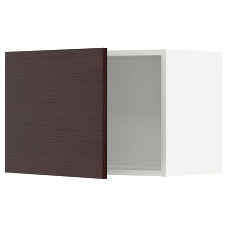 Навесной шкаф, белый Аскерсунд/темно-коричневый под ясень 60x40 см IKEA METOD МЕТОД 194.469.54