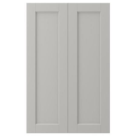 Дверца для напольного углового шкафа, 2шт, светло-серый 25x80 см IKEA LERHYTTAN ЛЕРХЮТТАН 404.615.65