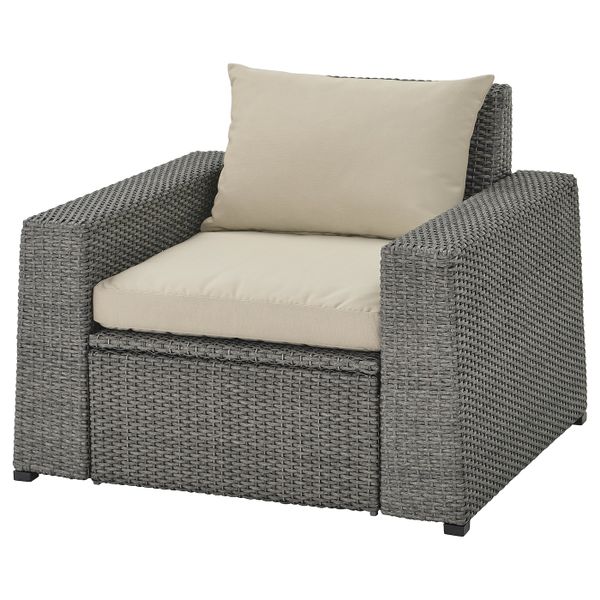 Садовое кресло, темно-серый/Холло бежевый IKEA СОЛЛЕРОН 392.880.48 - фото 1
