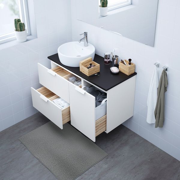 Шкаф с раковиной 45 см, белый/антрацит ДАЛЬШЕР смеситель 102x49x74 см IKEA ГОДМОРГОН/ТОЛКЕН / ТОРНВИКЕН 093.256.55 - схема-чертеж с размерами