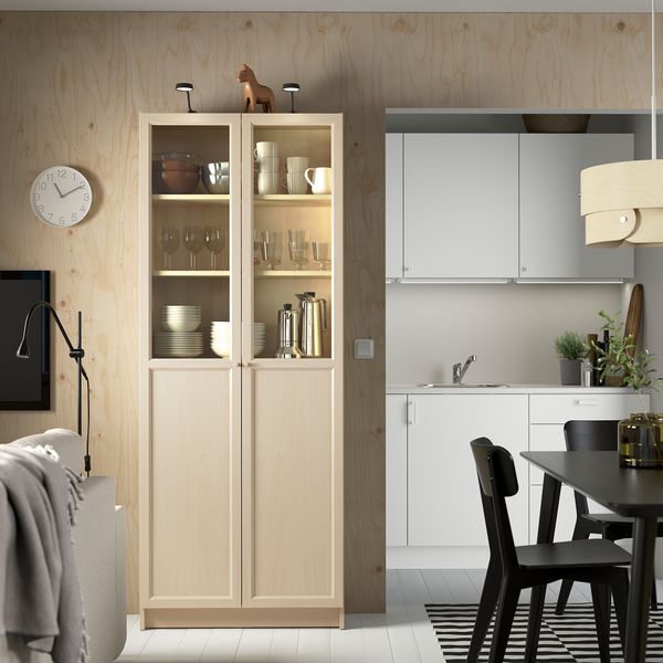 Панельная, стекляная дверца, под березу, 40x192 см IKEA OXBERG ОКСБЕРГ 804.959.50 - фото 4