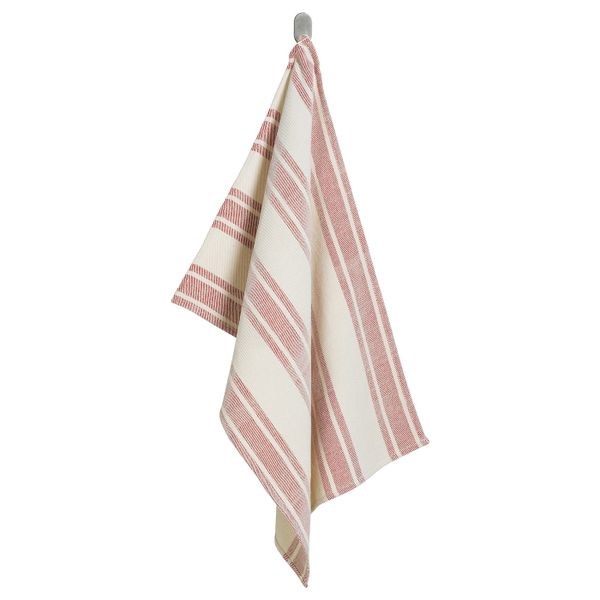 Полотенце, ручная работа белый с оттенком/красный 50x70 см IKEA VINTER 2020 ВИНТЕР 2020 004.759.89 - фото 1