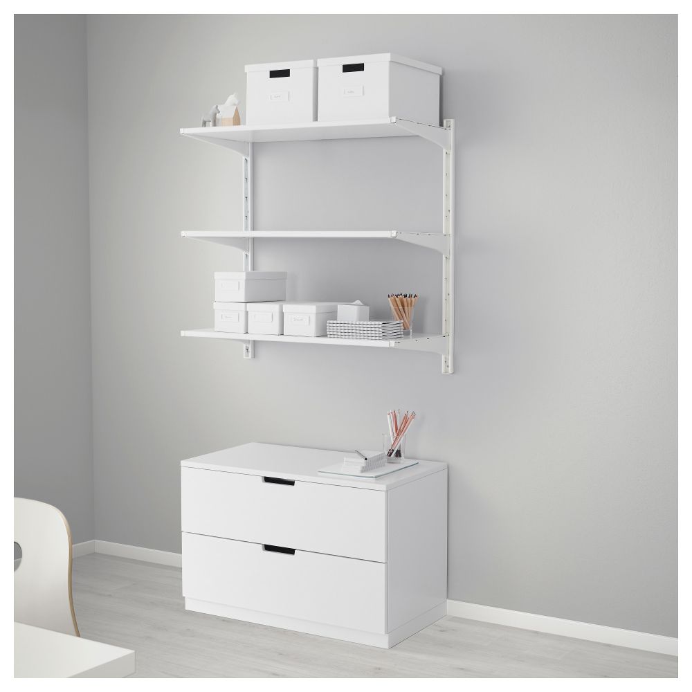 Настенная шина, полки АЛЬГОТ, белый (86x41x85 см) - фото 1