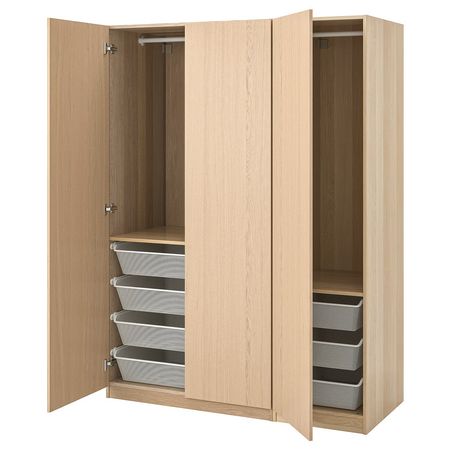 PAX / FORSAND Гардероб - под беленый дуб/под беленый дуб 150x60x201 см
