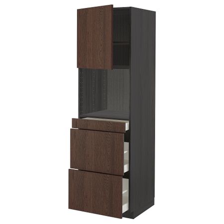 Высокий шкаф для СВЧ, дверца,3ящика IKEA METOD МЕТОД, MAXIMERA МАКСИМЕРА 394.633.77