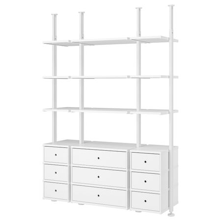 Открытая комбинация для хранения, белый 178x51x222-350 см IKEA ELVARLI ЭЛВАРЛИ 193.843.24