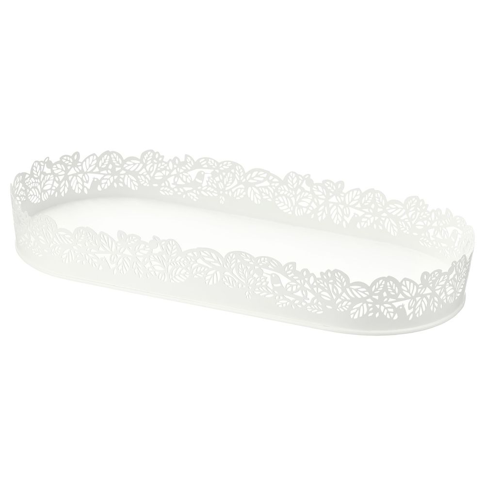 Тарелка для свечи, овал белый 35x15 см IKEA SAMVERKA САМВЕРКА 303.887.21 - фото 1