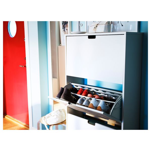 Галошница, 3 отделения, белый 79x29x148 см IKEA STÄLL СТЭЛЛ 203.753.66 - схема-чертеж с размерами