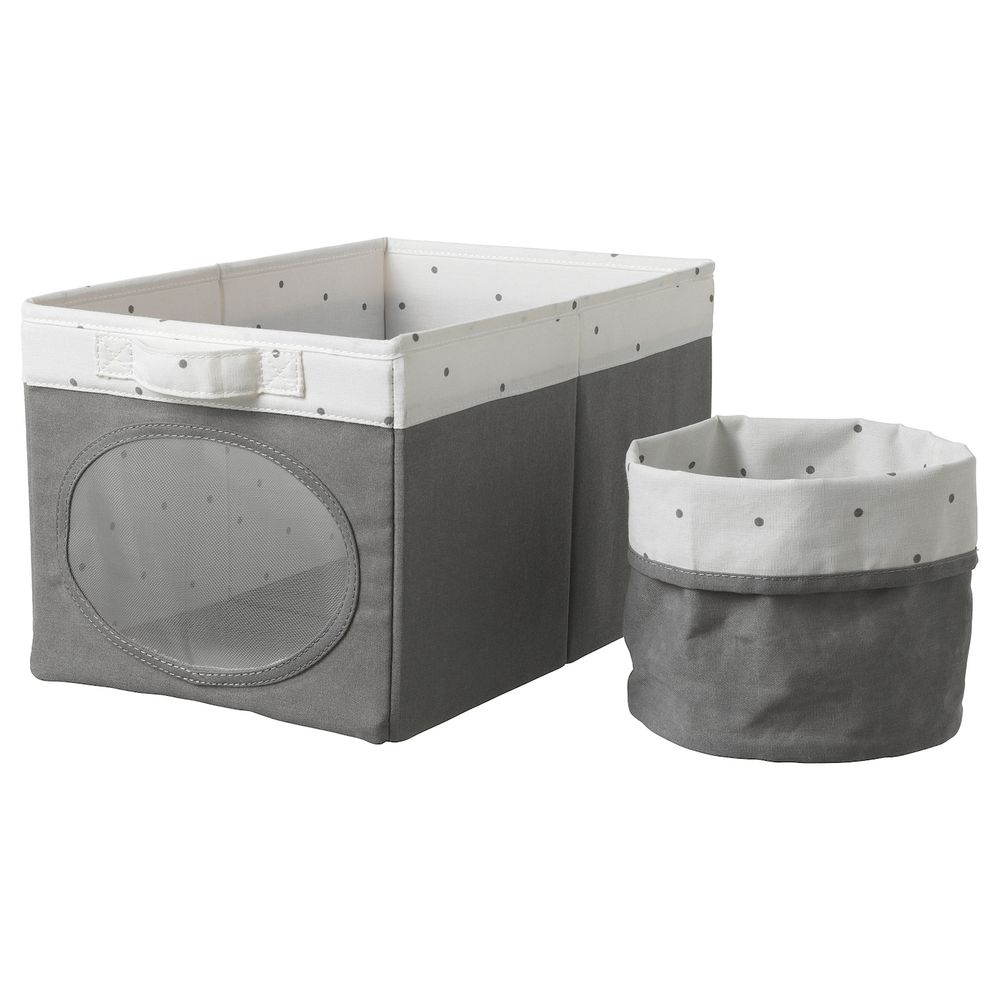 Коробка и корзина, серый 25x37x22 см IKEA NÖJSAM НОЙСЭМ 004.415.03 - фото 1