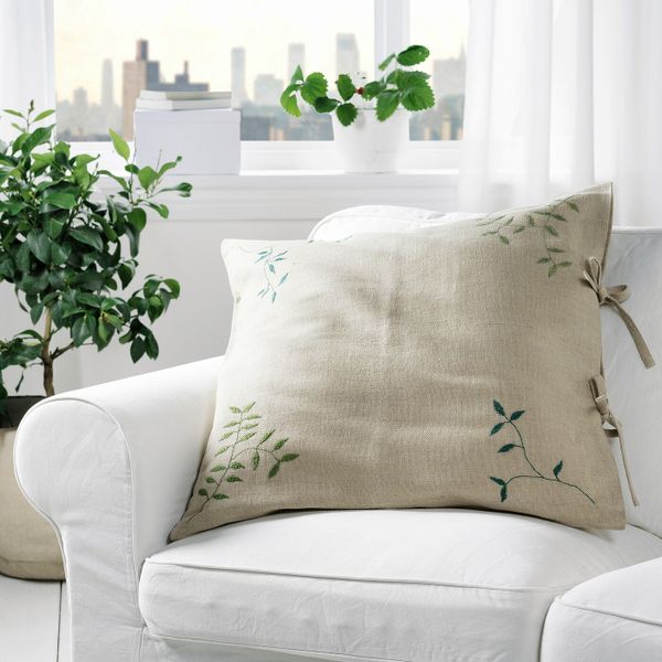 Чехол на подушку, бежевый ручная работа 65x65 см IKEA БОТАНИСК 404.665.20 - фото 2