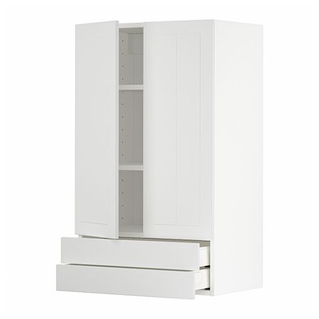 Навесной шкаф/2дверцы/2ящика, белый/Стенсунд белый 60x100 см IKEA METOD МЕТОД / MAXIMERA МАКСИМЕРА 094.098.05
