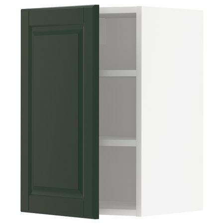 Шкаф навесной с полкой, белый/Будбин темно-зеленый 40x60 см IKEA METOD МЕТОД 593.122.26