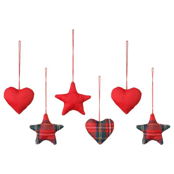 Подвесные украшения, 6 предмета ВИНТЕР 2018, сердце, звезда - фото 1