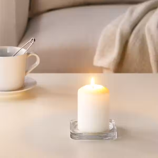 LÄTTNAD Неароматич свеча формовая - естественный 10 см - схема-чертеж с размерами