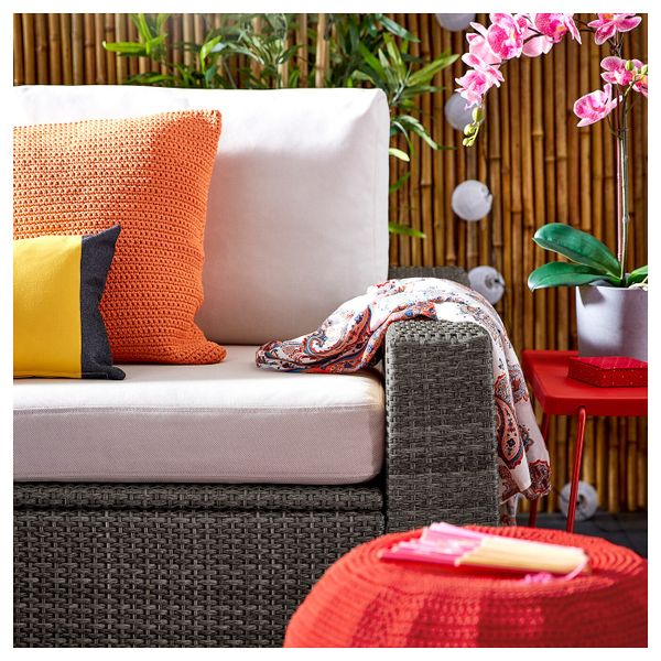 2-местный модульный диван, садовый, темно-серый/ФРЁСЁН/ДУВХОЛЬМЕН бежевый 161x82x88 см IKEA SOLLERÖN СОЛЛЕРОН 992.877.48 - фото 3