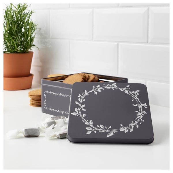 Банка с крышкой ВИНТЕР 2016, черный (17x17x9 см) - схема-чертеж с размерами