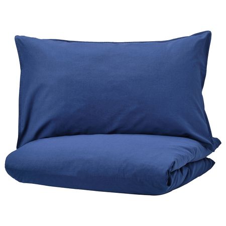 Пододеяльник и 1 наволочка, темно-синий 150x200/50x70 см IKEA ÄNGSLILJA ЭНГСЛИЛЬЯ 804.436.16