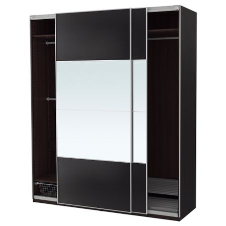 Гардероб ПАКС, черно-коричневый, Аули Ильсенг (200x66x236 см)