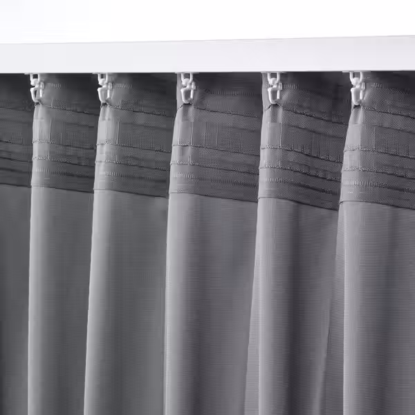 SANDSVINGEL Гардины, 2 шт. - серый/с лентой 135x300 см - фото 4