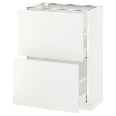 Напольный шкаф с 2 ящиками, белый/Хэггеби белый 60x37 см IKEA METOD МЕТОД / MAXIMERA МАКСИМЕРА 292.315.14