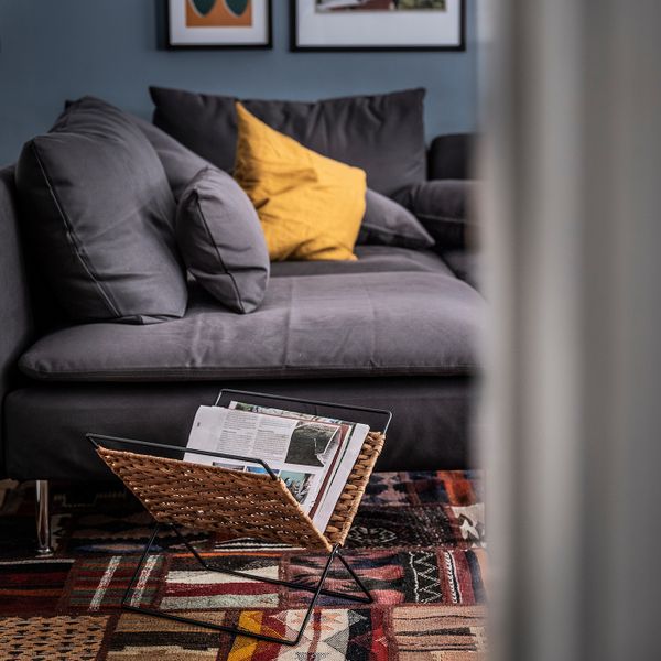 Подставка для журналов, естественный/черный 35x35 см IKEA LUSTIGKURRE ЛУСТИГКЮРРЕ 104.574.28 - фото 2