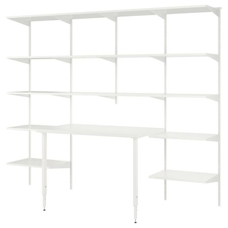 Стеллаж со столешницей, белый, 250x62x201 см IKEA BOAXEL БОАКСЕЛЬ, LAGKAPTEN ЛАГКАПТЕН 694.406.43