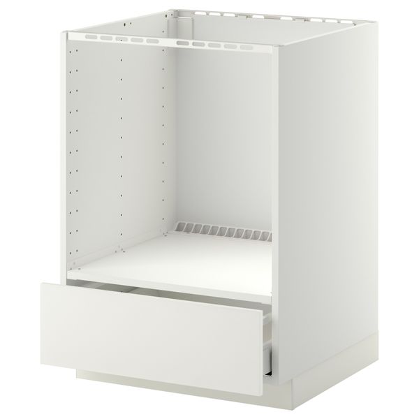 Напольный шкаф для духовки, с ящиком МЕТОД / МАКСИМЕРА, белый, Хэггеби белый (60x60 см) - схема-чертеж с размерами