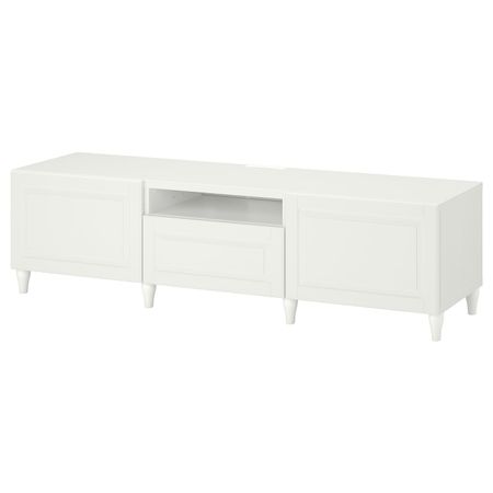 Тумба под ТВ, белый/СМЕВИКЕН/КАББАРП белый 180x42x48 см IKEA BESTÅ БЕСТО 693.845.38