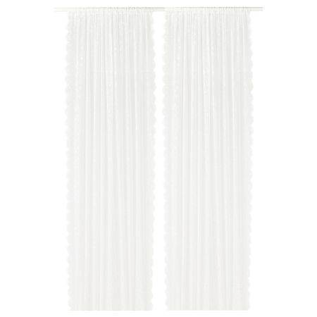 Гардины, 2 шт., белый цветок, 145x300 см IKEA LILLÅNGEN ЛИЛЛОНГЕНYANA 303.865.24