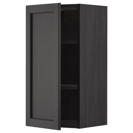 Шкаф навесной с полкой, черный/Лерхюттан черная морилка 40x80 см IKEA МЕТОД 192.614.41