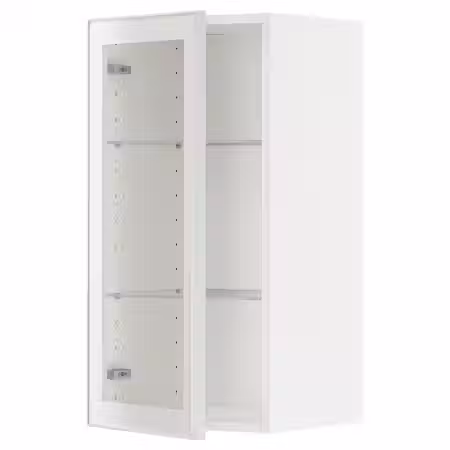 METOD Навесной шкаф/полки/стеклян дверца - белый/Hejsta белое прозрачное стекло 40x80 см