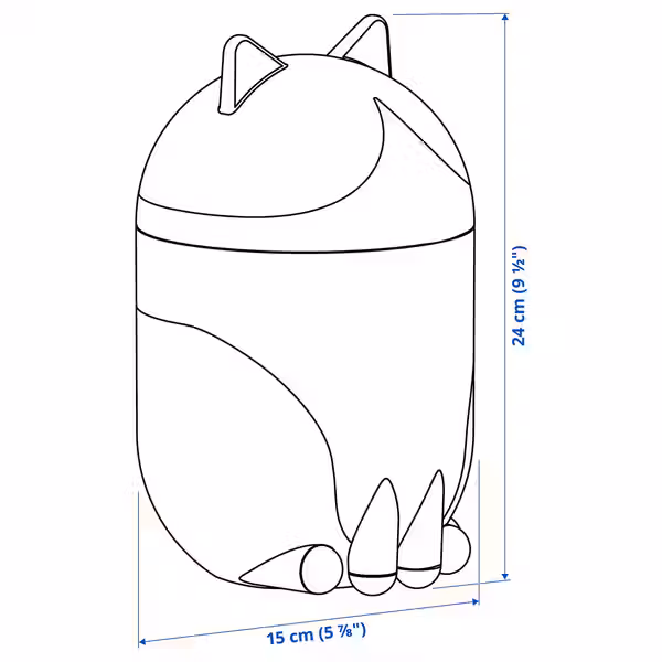 GREJSIMOJS ГРЕЙСИМОЙС Модуль для хранения с крышкой - схема-чертеж с размерами