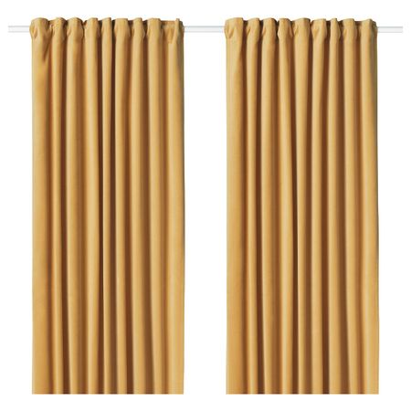 Затемняющие гардины, 2 шт., золотисто-коричневый 140x300 см IKEA SANELA САНЕЛА 904.189.04