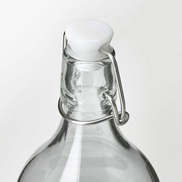 Бутылка с пробкой, прозрачное стекло, черный, 1 л IKEA KORKEN КОРКЕН 605.798.80 - схема-чертеж с размерами