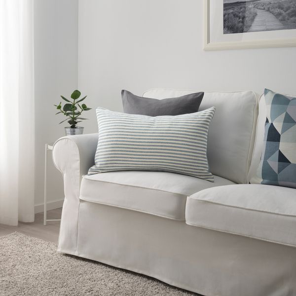 Чехол на подушку, бирюзовый/белый 40x65 см IKEA СНЁФРИД 504.149.22 - фото 4