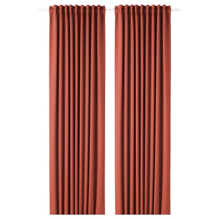 Гардины, блокирующие свет, 1 пара МАЙГУЛЛ, оранжевый (145x300 см)