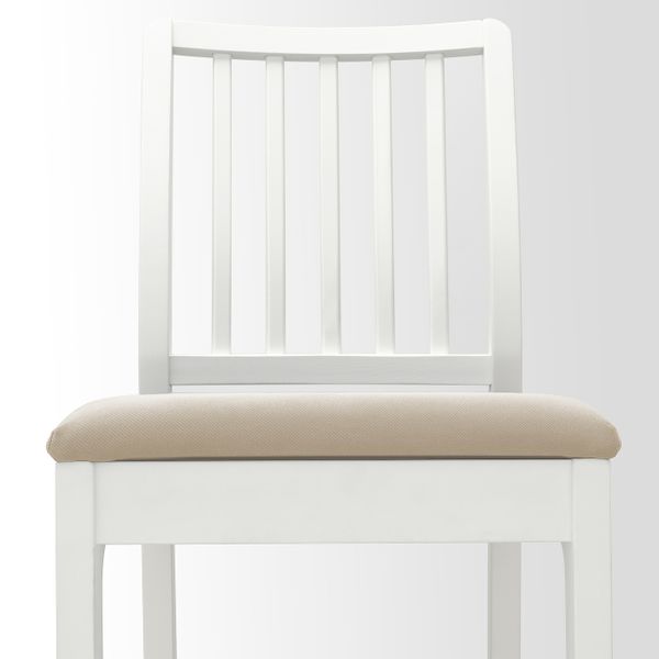 Стул барный, белый/Хакебу бежевый 75 см IKEA EKEDALEN ЭКЕДАЛЕН 994.294.51 - фото 2