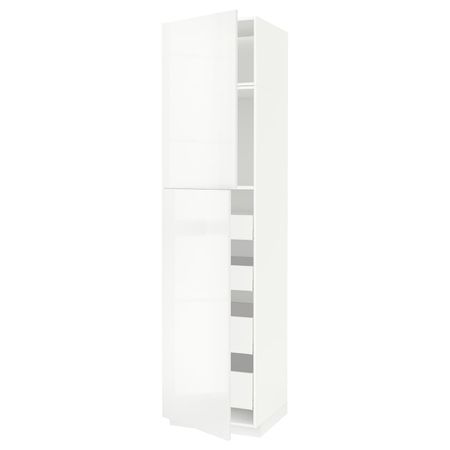 Высокий шкаф/2дверцы/4ящика, белый/Рингульт белый 60x60x240 см IKEA METOD МЕТОД / MAXIMERA МАКСИМЕРА 094.458.89