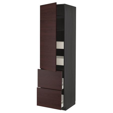 Высокий шкаф + полки, 4 ящика, 2 дверцы, 60x60x220 cm IKEA METOD МЕТОД, MAXIMERA МАКСИМЕРА 793.349.15