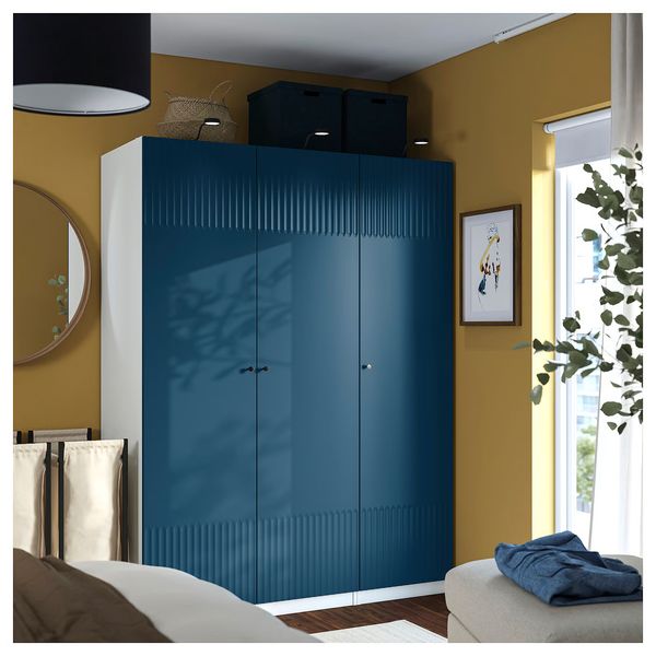 PAX / FYRUDDEN Гардероб, комбинация - белый/синий 150x60x201 см - фото 2