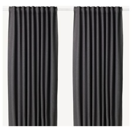 Затемняющие гардины, 2 шт., 145x300 см, серый IKEA ANNAKAJSA АННАКАЙСА 003.902.40